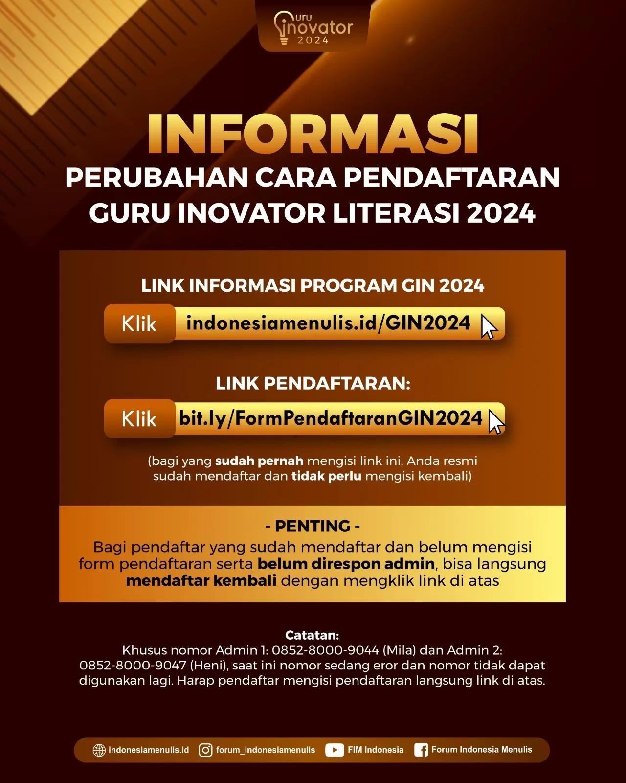 Perubahan Cara Pendaftaran Program Guru Inovator Literasi Suara