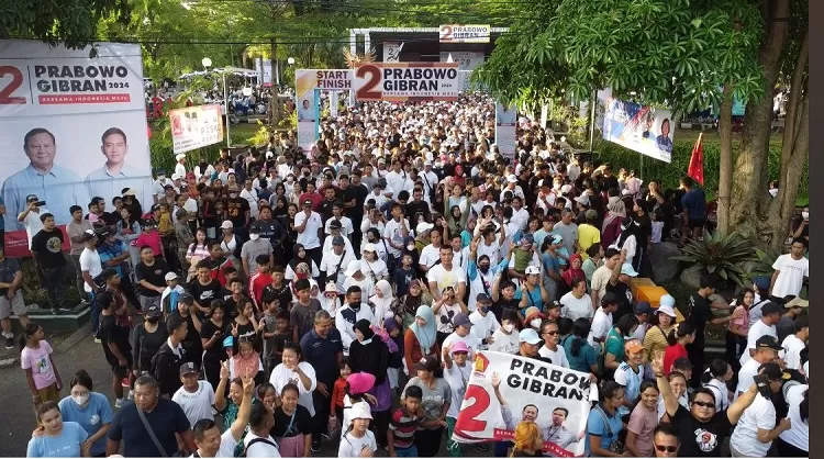 Tumpah Ruah Warga Ikuti Jalan Sehat Prabowo Gibran Di Jembrana Pos Bali