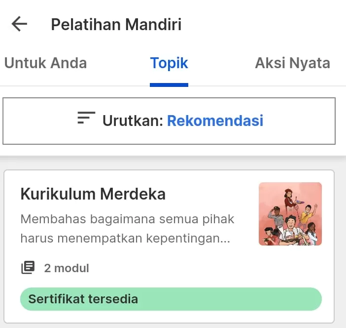 Dapat Sertifikat Dari Pelatihan Mandiri Pmm Inilah Contoh Aksi Nyata Topik Kurikulum Merdeka