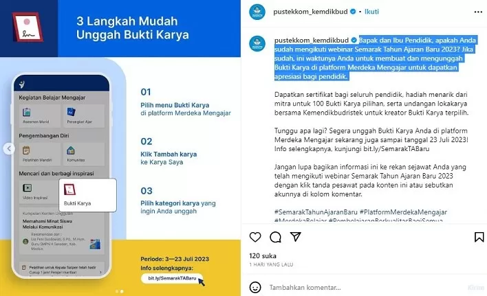 Sudah Membuat Bukti Karya Begini Tiga Langkah Mudah Unggah Bukti Karya