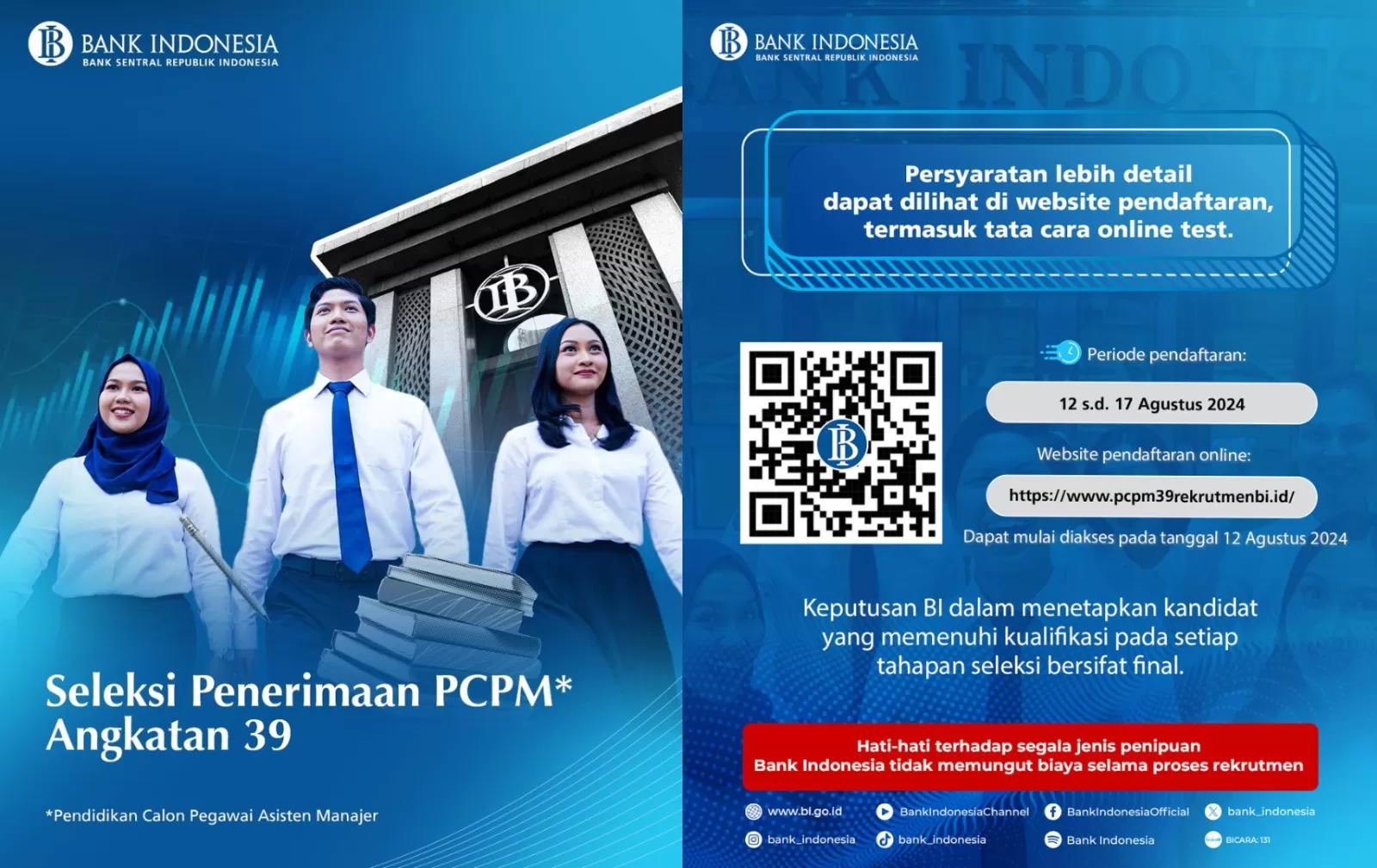 Seleksi Penerimaan Calon Pegawai Muda Pcpm Bank Indonesia Dibuka