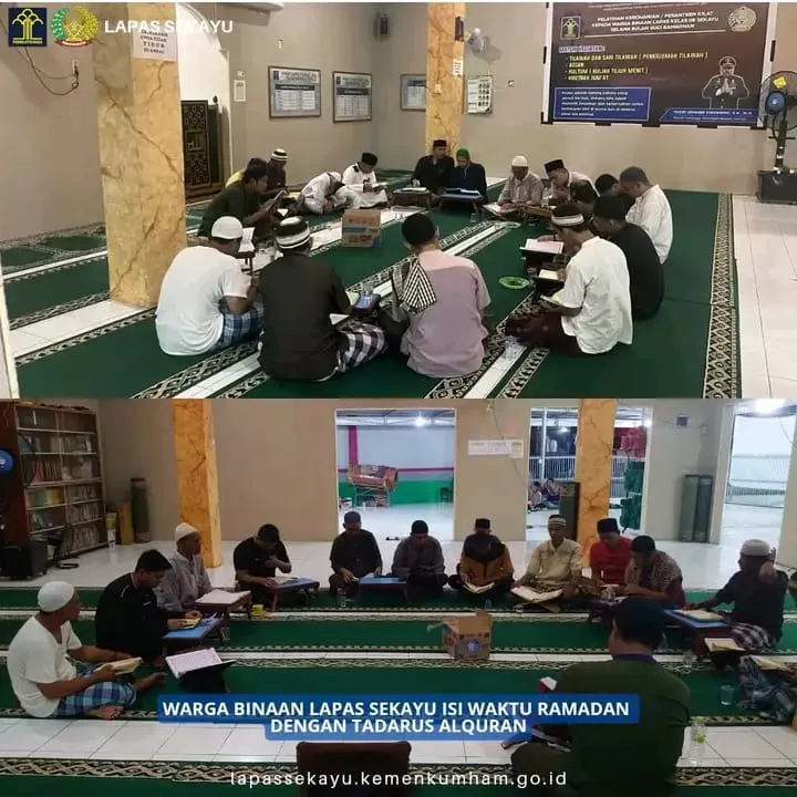 Warga Binaan Lapas Kelas IIB Sekayu Isi Waktu Ramadan Dengan Tadarus Al