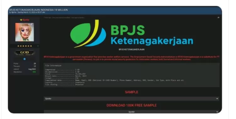 Gaduh Lagi Bjorka Ngaku Retas Data Bpjs Ketenagakerjaan Netizen Maha