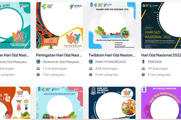 Kumpulan Link Twibbon Hari Gizi Nasional 2022 Tanpa Logo Watermark