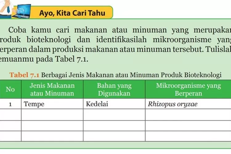 Kunci Jawaban IPA Kelas Semester Halaman Tabel Tentang Bioteknologi Ayo Indonesia