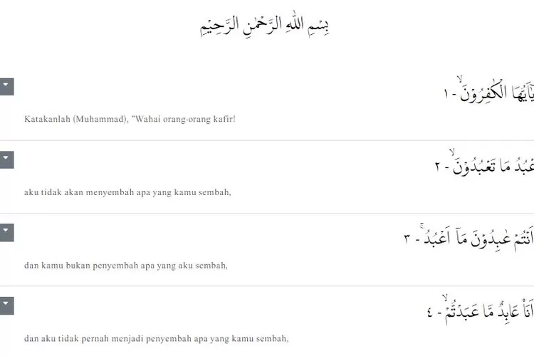 Bacaan Surat Al Kafirun Lengkap Dengan Latin Dan Terjemahan Untukmu