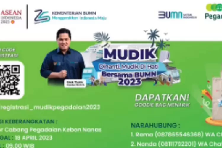 Gratis Mudik Bareng BUMN 2023 Bersama Pegadaian Simak Syarat