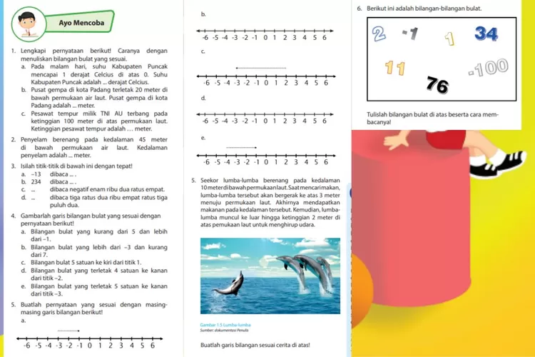 Membaca Lambang Bilangan Bulat Kunci Jawaban Senang Belajar Matematika