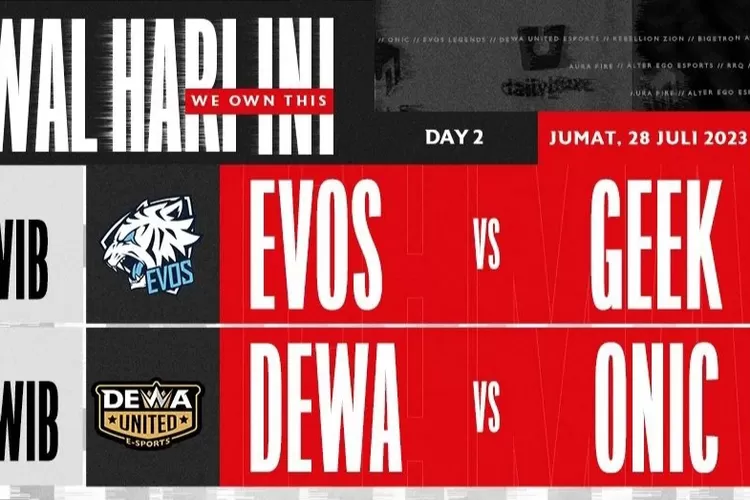 Hasil Akhir Evos Legends Vs Geek Fam Mpl Id S Jumat Juli