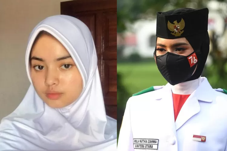 Potret Ardelia Muthia Zahwa Gadis Cantik Pembawa Baki Bendera Merah