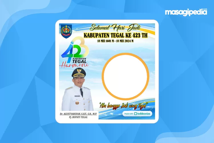 3 Twibbonize Hari Jadi Kabupaten Tegal Ke 423 Tahun 2024 Desainnya