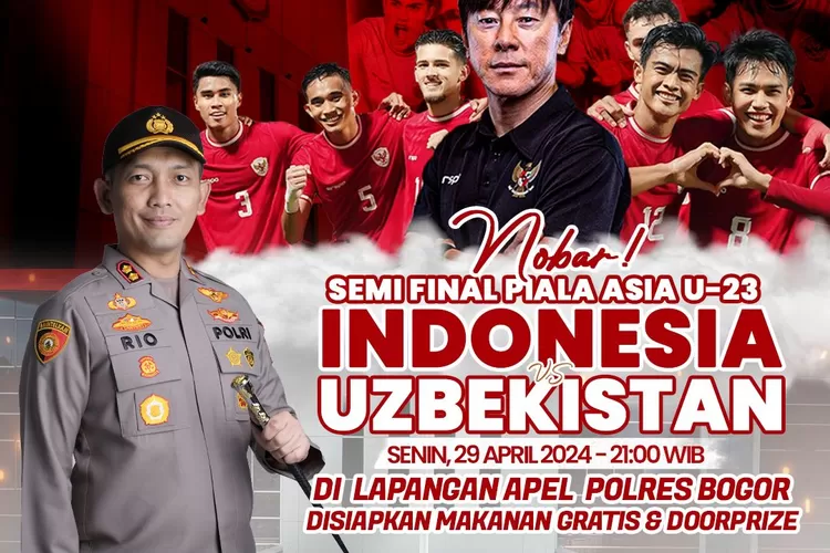 Polres Bogor Gelar Nobar Semi Final Piala Asia U 23 Ada Door Prize