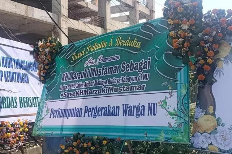 Heboh Ada Karangan Bunga Bertuliskan Selamatkan NU Dari Orang Orang