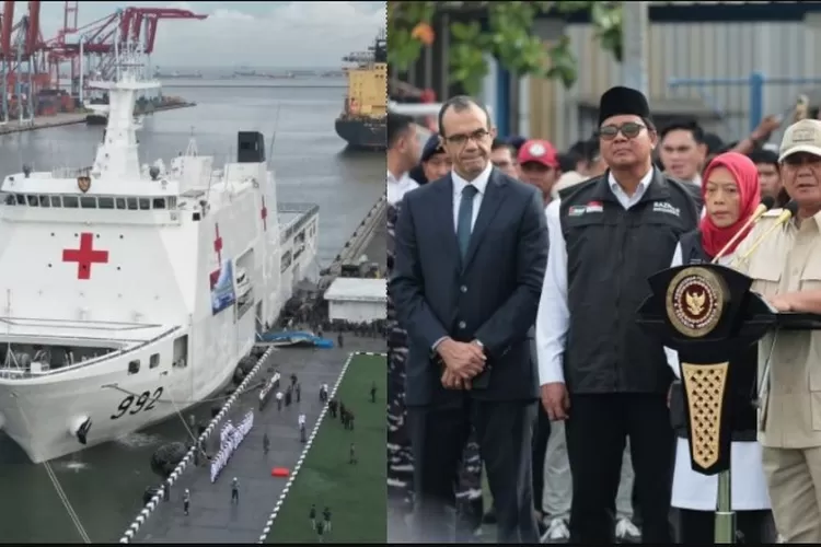 Menteri Pertahanan Prabowo Subianto Lepas Kapal Rumah Sakit TNI KRI Dr