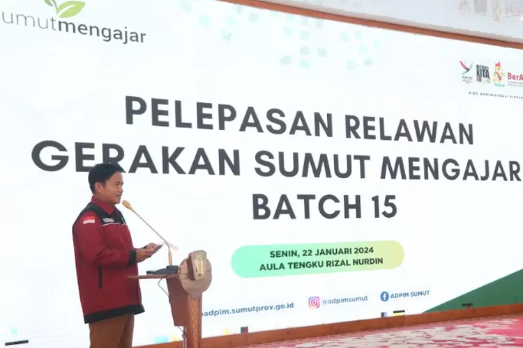 Lepas Ratusan Relawan Gerakan Sumut Mengajar Pj Gubernur Hassanudin