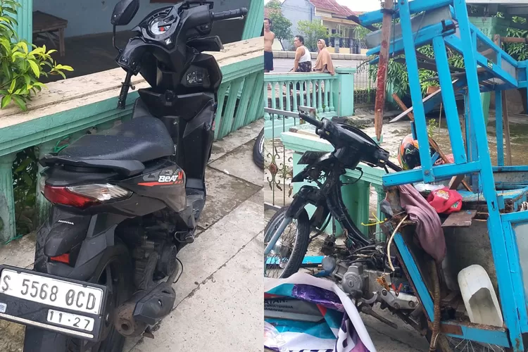 Tabrak Penjual Pentol Pemotor Asal Jombang Terjatuh Hingga Masuk Parit