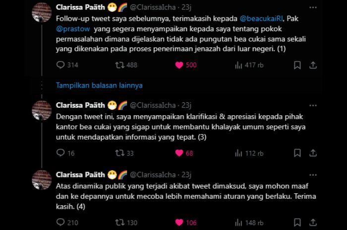 Netizen Yang Sebut Bea Cukai Pungut Biaya Peti Jenazah 30 Persen Kini