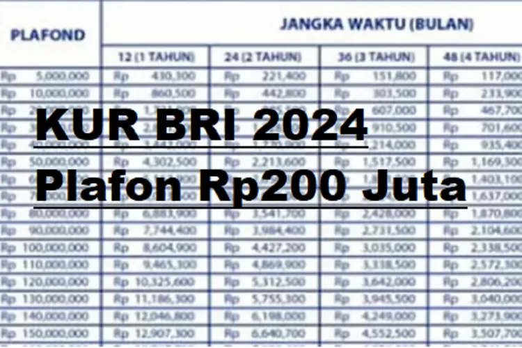 KUR BRI 2024 Kapan Dibuka Pinjaman Rp 500 Juta Syarat Lengkap Tabel