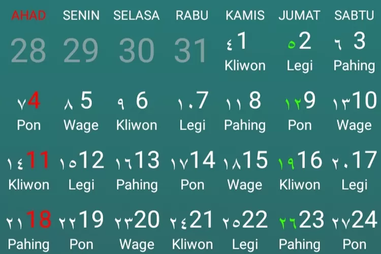 Daftar Hari Bulan November Dalam Kalender Hijriyah Lengkap Dengan