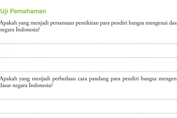 KUNCI Jawaban PKN Kurikulum Merdeka Kelas SMA Halaman Uji Pemahaman Pendiri Bangsa