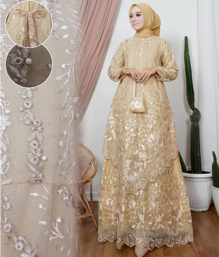 Model Baju Gamis Brokat Kombinasi Modern Terbaru Urban Bandung