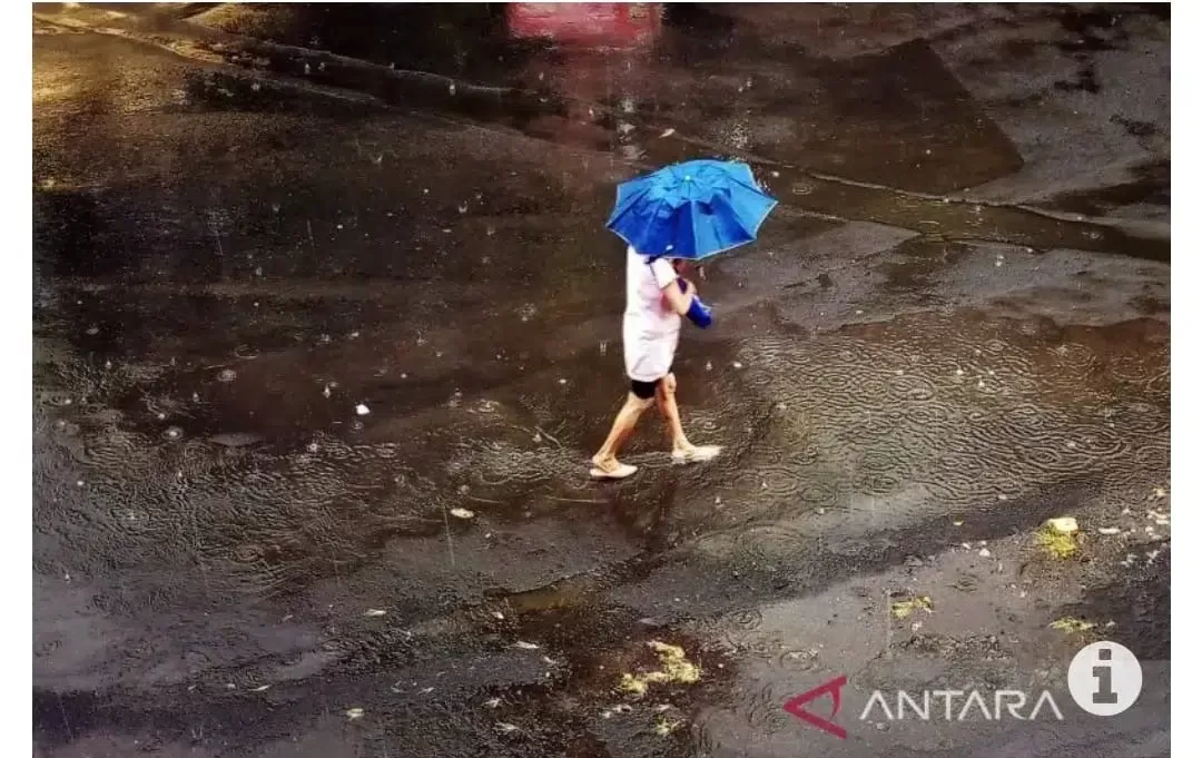  BMKG memperkirakan hujan lebat lebih dari 50 milimeter, petir hingga banjir  akan melanda sejumlah wilayah di Indonesia. foto: antaranews.com