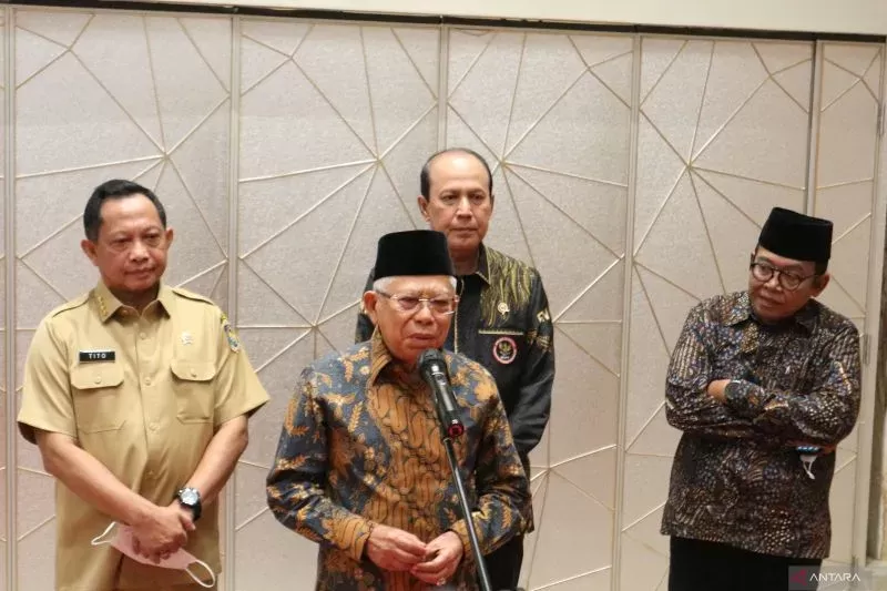Wakil Presiden Ma'ruf Amin meminta Pemilu 2024 tidak menggunakan strategi polarisasi. foto: antara