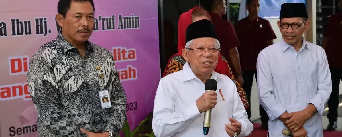Wapres memberikan tanggapannya mengenai sosok penggantinya, usai mengunjungi Program Penanganan Stunting di Rumah PELITA, Kota Semarang, Kamis (28/12/2023). foto: ist