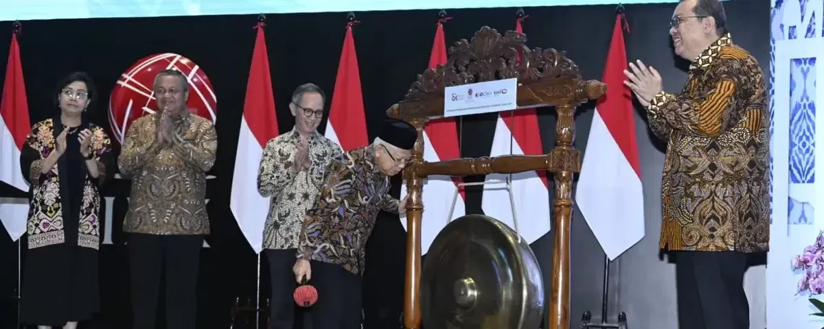 Wapres KH Ma’ruf Amin pada Pembukaan Perdagangan Bursa Efek Indonesia (BEI) Tahun 2024 di Main Hall Bursa Efek Indonesia, Senayan, Jakarta, Selasa (2/1/2024).