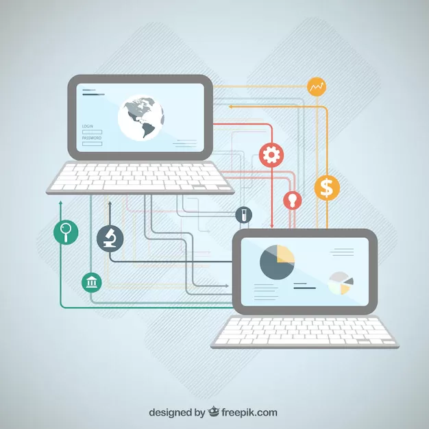 Ilustrasi media transmisi jaringan komputer. (freepik)