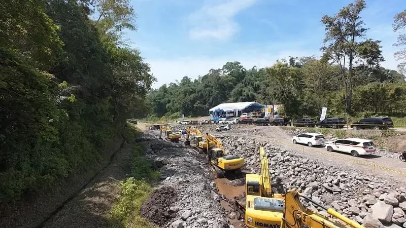 Pembangunan sabo dam di Tanah Datar (Foto: Kominfo Tanah Datar)