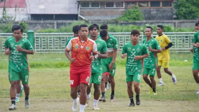 PSPP Padang Panjang saat sesi latihan jelang Liga 4 Nasional. (Foto: Kominfo Padang Panjang)