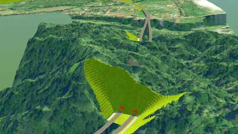 Gambar 3D rencana lanjutan pembangunan Tol Sicincin-Bukittinggi. (Foto: Hutama Karya)