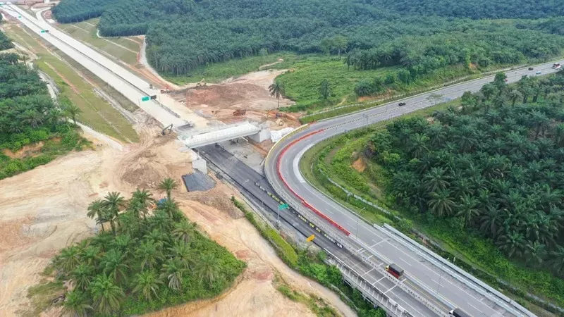 Hutama Karya mulai memindahkan akses keluar Pintu Tol Pekanbaru pada 30 Juli 2026 untuk mendukung penyambungan Tol Pekanbaru–Dumai. (Foto: Hutama Karya)