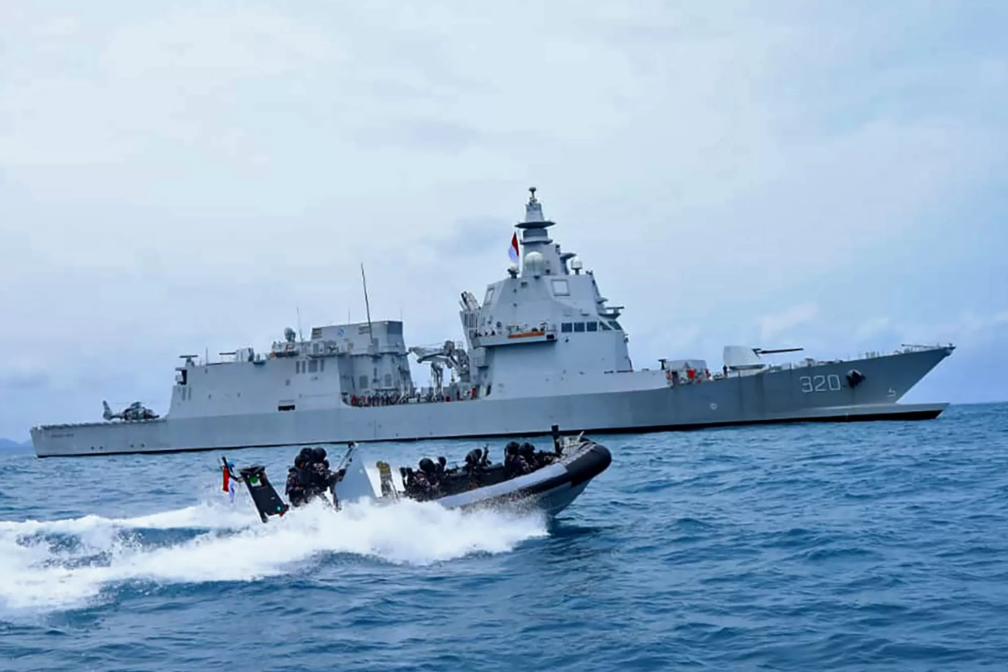 Prajurit TNI-AL menggelar latihan Anti Akses dan Anti  Amfibi  di perairan Bangka Belitung (Babel), Minggu (15/2/20260.  Aentenews Foto/HO-Dispenal.