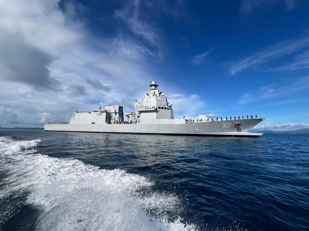 KRI Prabu Siliwangi-321 telah memasuki perairan Indonesia di Selat Sunda,Foto dok Kadispenal 