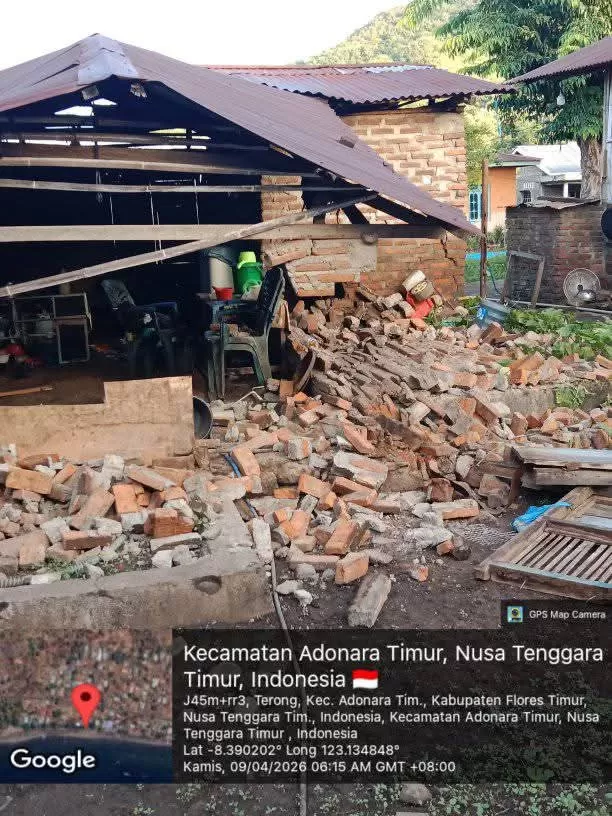 Kerusakan rumah dampak gampa bumi  di NTT. Foto BNPB