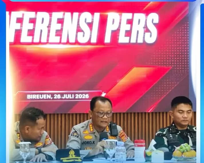 Instagram.Konferensi pers Polda Aceh di kab Bireuen.