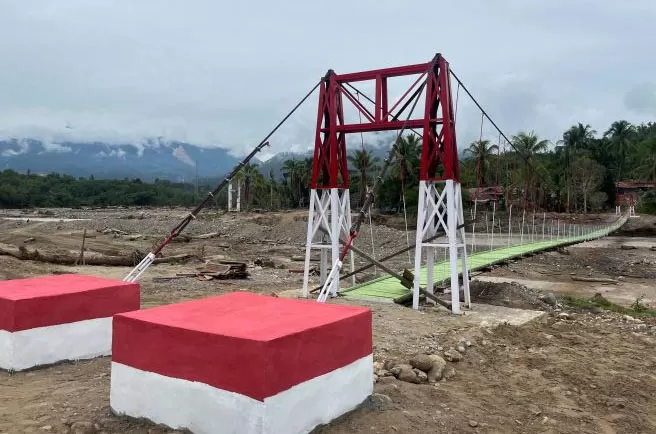 Jembatan perints Reje Payung  di Aceh Tengah Tuntas. Foto Ist.