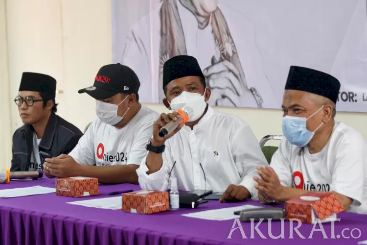 Relawan yang mengatasnamakan Aliansi Nasional Indonesia Sejahtera (ANIES) menggelar deklarasi Anies Baswedan for Presiden 2024 di Gedung Joeang 45, Jakarta, Rabu (20/10/2021).