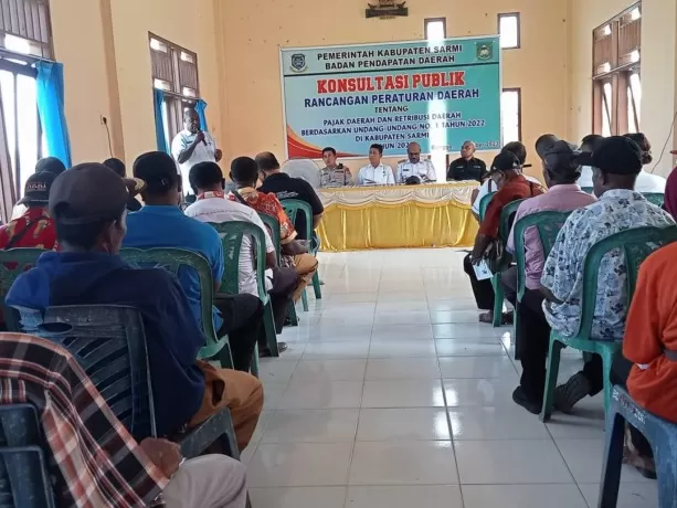 Suasana konsultasi publik yang digelar Badan Pendapatan Daerah (Bapenda) Kabupaten Sarmi tentang Raperda pajak dan retribusi daerah, Rabu (11/10) pekan lalu. Diskominfo