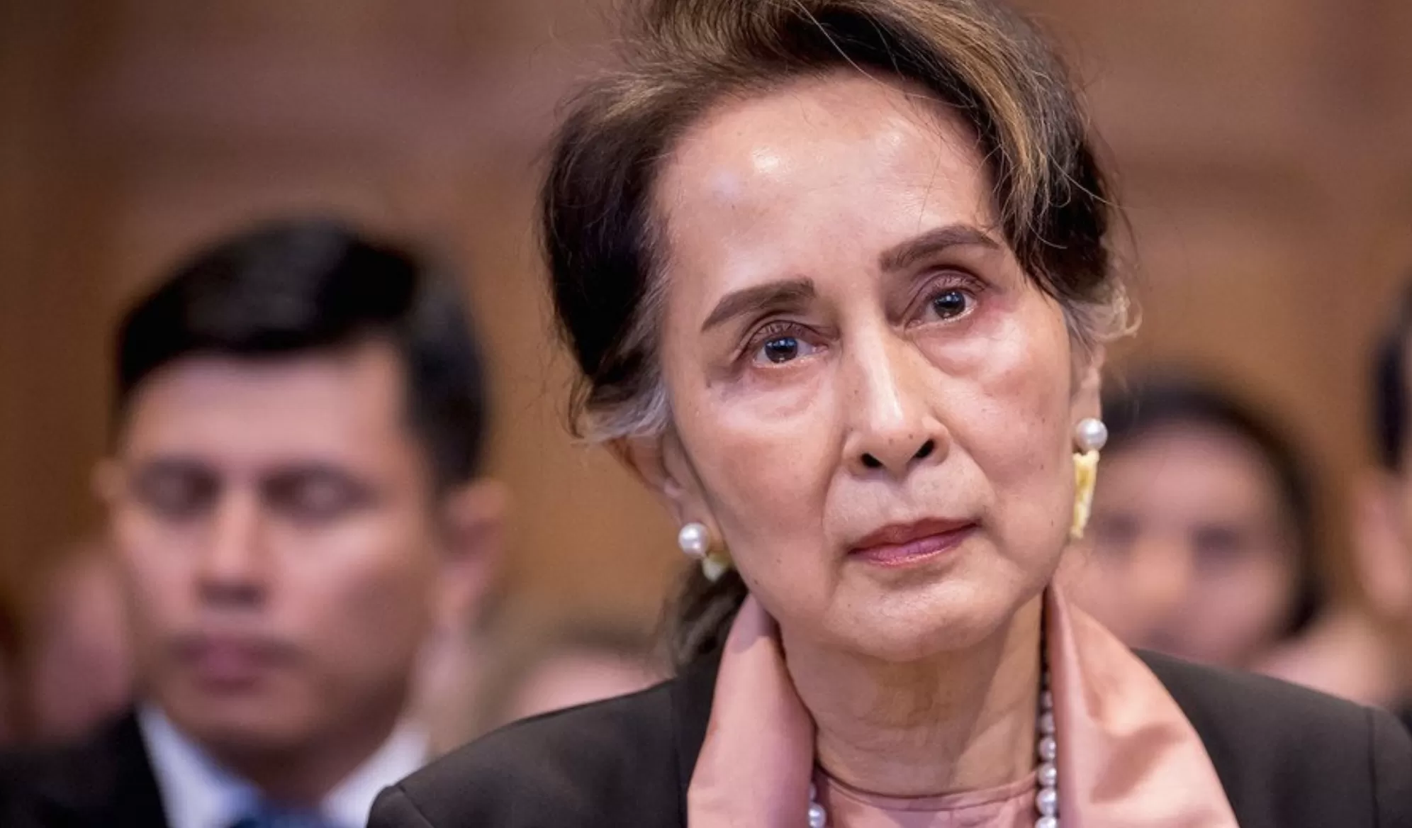 Aung San Suu Kyi saat di UN International Court of Justice (ICJ), 10 Desember 2019/foto: ICJ/Frank van Beek 