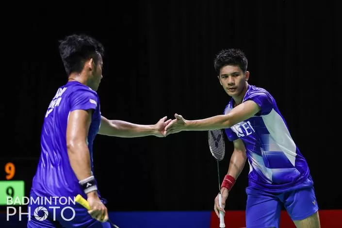 Pebulutangkis ganda putra Indonesia Yeremia Erich Yoche Yacob Rambitan/Pramudya Kusumawardana/Djarum Badminton