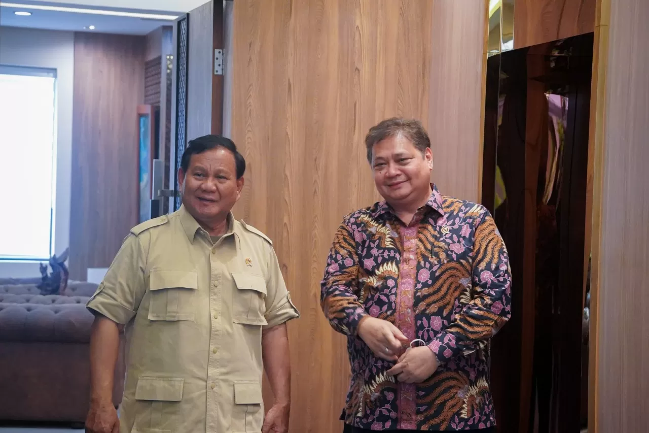 Relawan Projo Sulsel mendeklarasikan dukungan kepada Prabowo Subianto dan Airlangga Hartarto sebagai calon presiden dan calon wakil presiden dalam Pilpres 2024. Foto: Ist