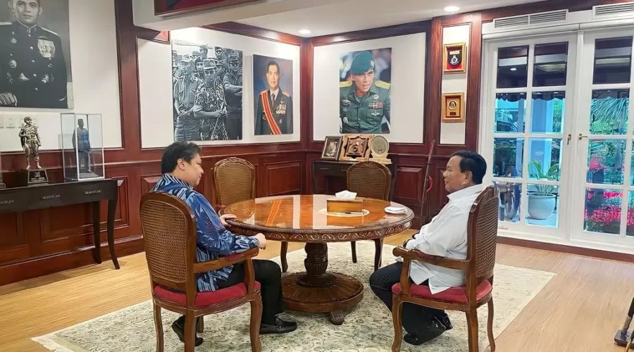 Pertemuan Prabowo dan Airlangga.  foto: ist