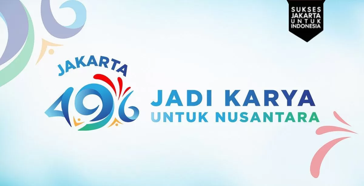 Pemerintah Provinsi (Pemprov) DKI berikan berbagai promo, termasuk angkutan umum saat HUT Jakarta./Logo Resmi HUT Jakarta ke-496