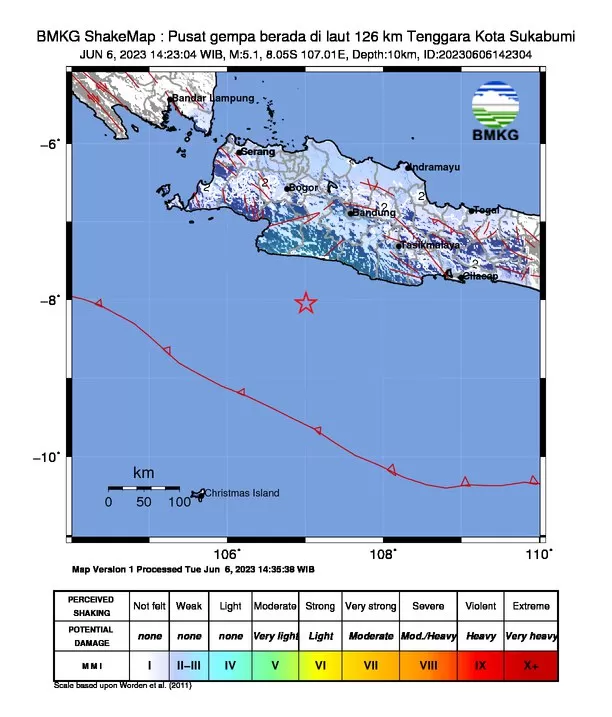 Cianjur Diguncang Gempa Magnitudo 5, Tak Berpotensi Tsunami/BMKG