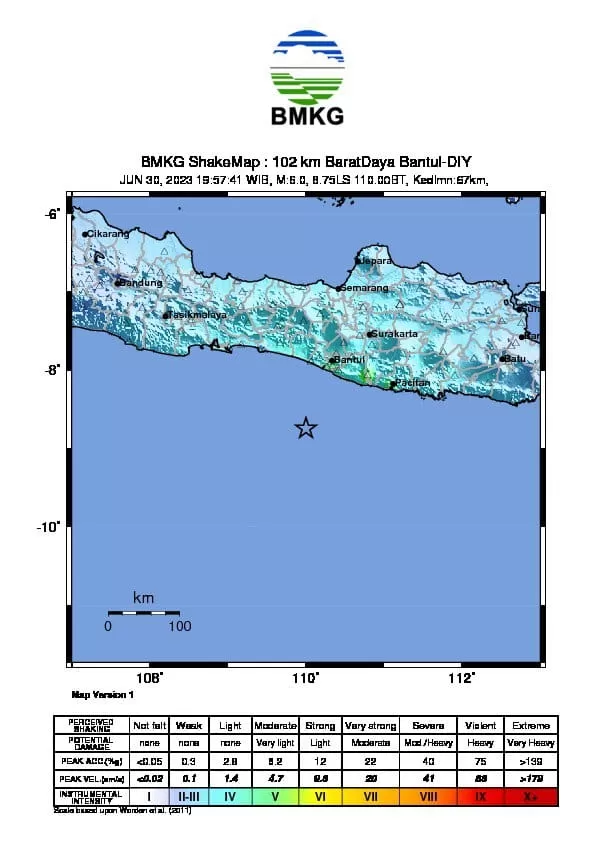 Gempa Magnitudo 6,4 Guncang Bantul, Berpusat di Kulon Progo/BMKG
