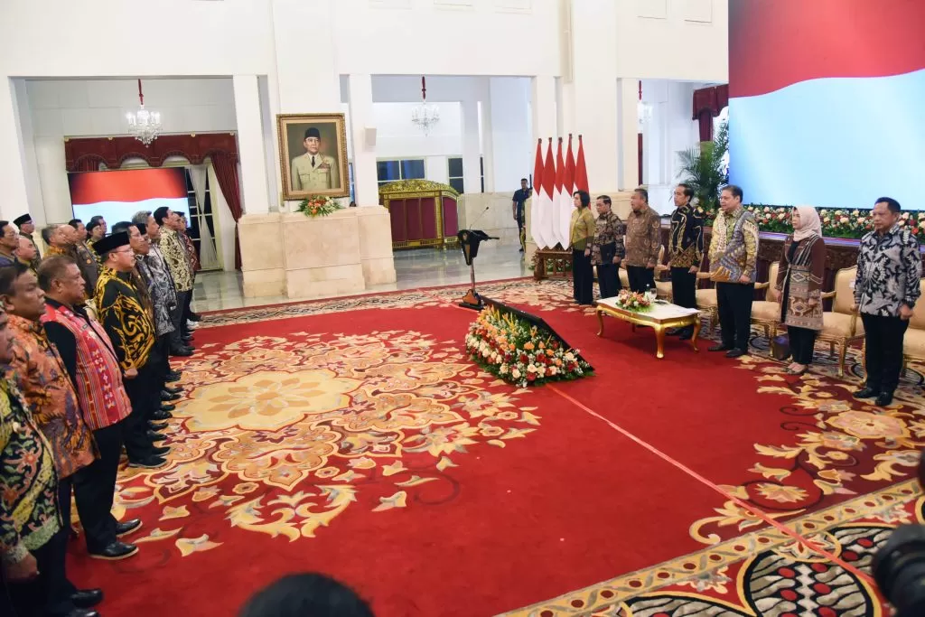 Presiden Jokowi pada Pembukaan Rakornas  Pengendalian Inflasi Tahun 2023, di Istana Negara Jakarta, Kamis (31/8/2023). foto: ist