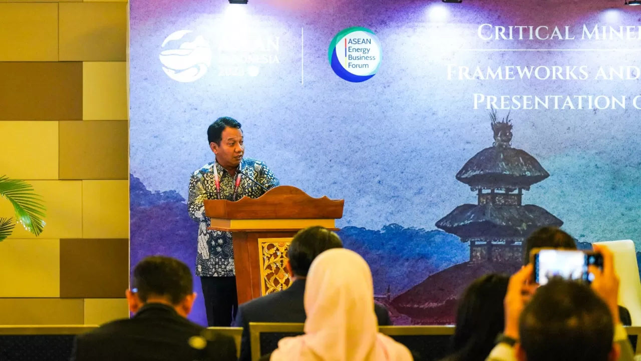 Direktur Program Mineral dan Batubara Tri Winarno dalam acara side event ASEAN Energy Business Forum (AEBF) di Bali. foto: ist